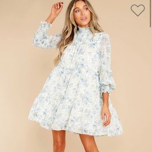 Light blue floral print dress - like new